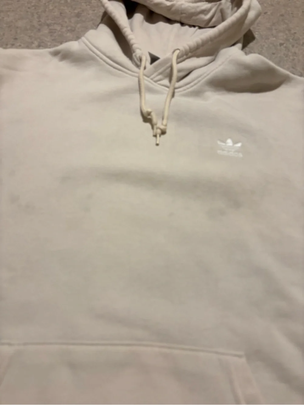 adidas Cream Hoodie Pullover - Soft Neutral Men's Sweatshirt